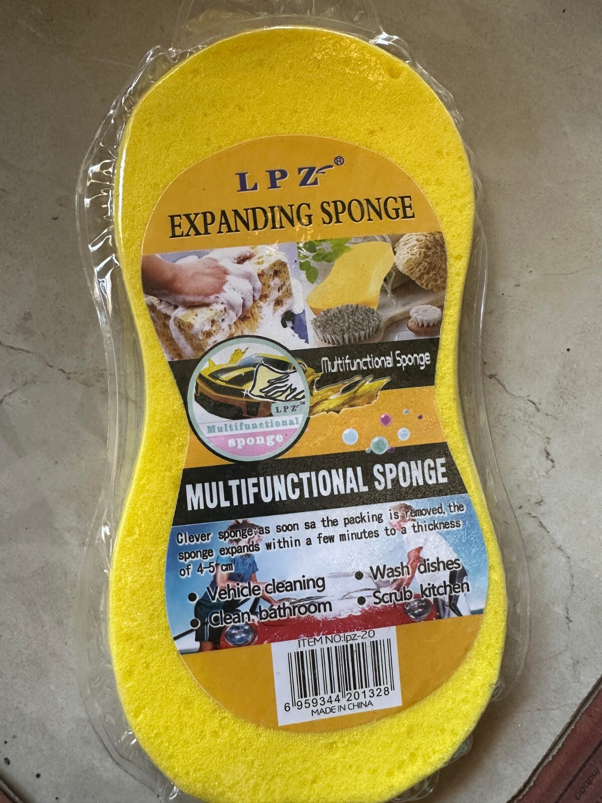 2 LPZ Expanding Sponge Multifunctional Sponge Yellow, Brand New