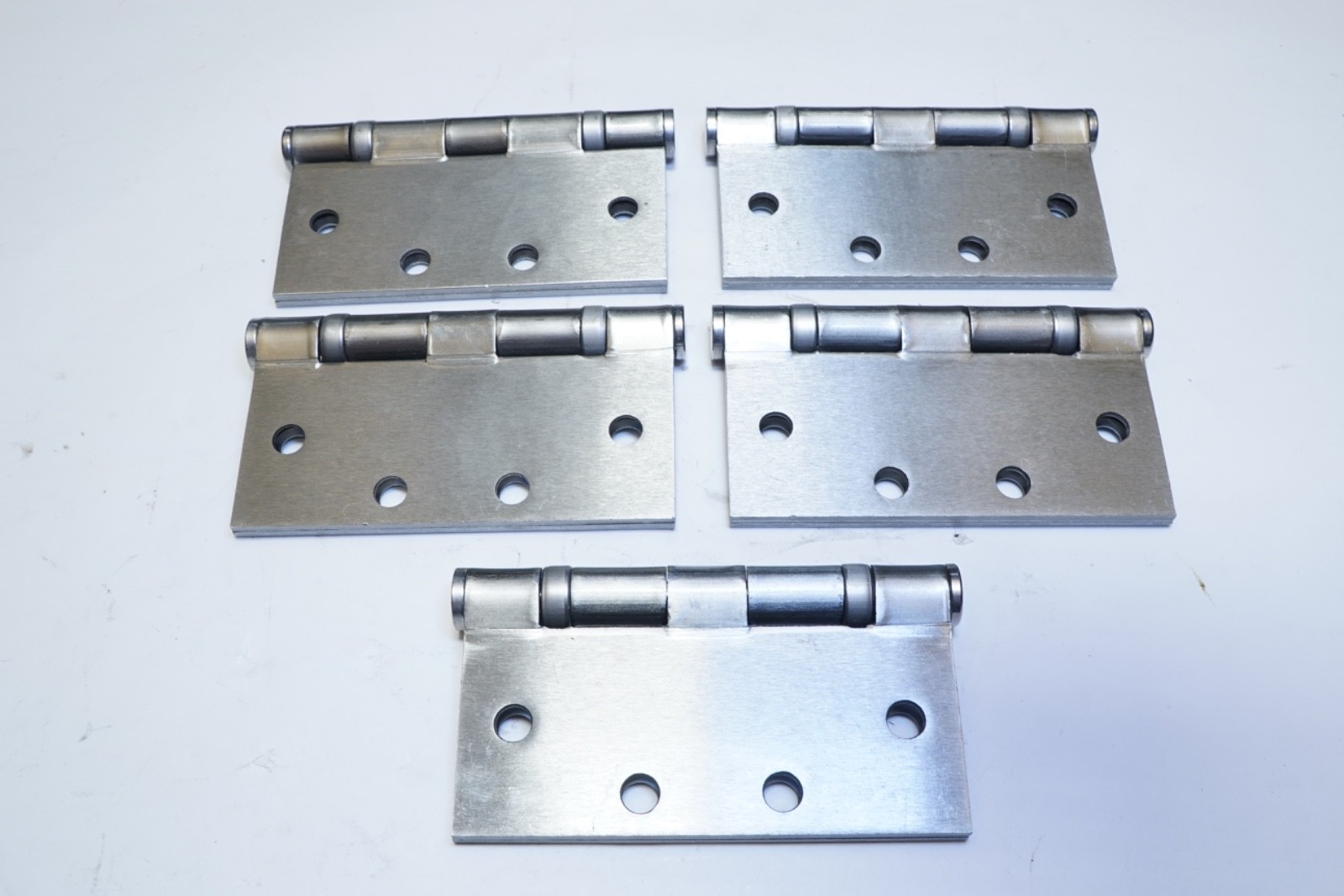 NO SCREWS! Lot of 5 MacPro MPB79 4.5″ x 4.5″ Ball Bearing Hinge Satin Nickel