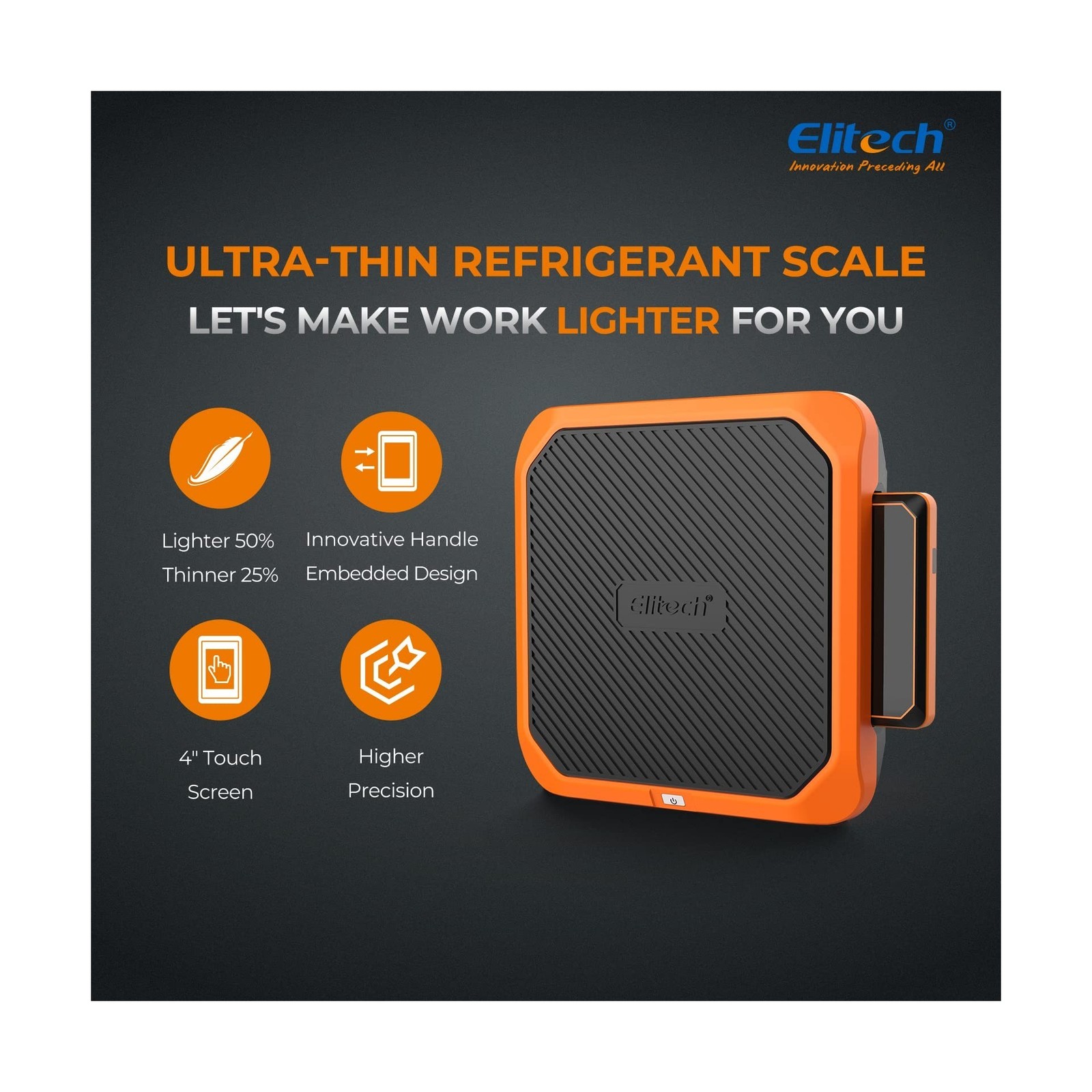 Elitech Smart Refrigerant Scale Ultra-Thin & Lightweight Wireless A/C Chargin...