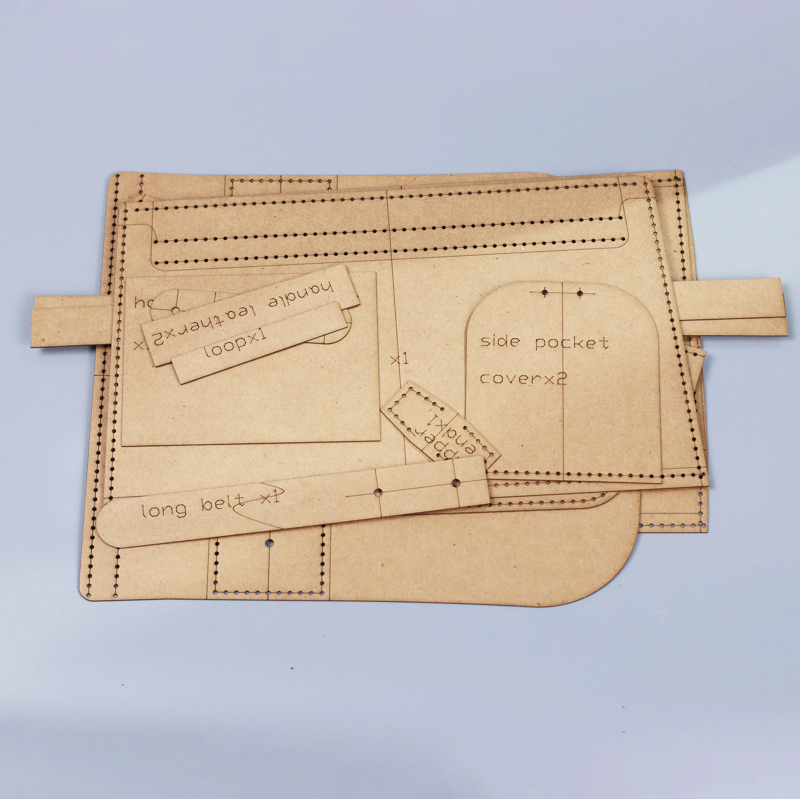 Shoulder bag pattern leather template 26x18x13cm