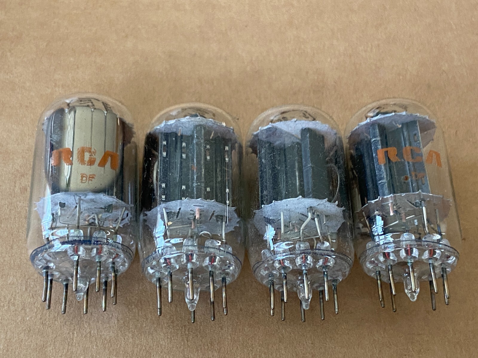 Set of 4 NOS 1971 RCA 6GF7A Vacuum Tubes Guaranteed USA Black Plate