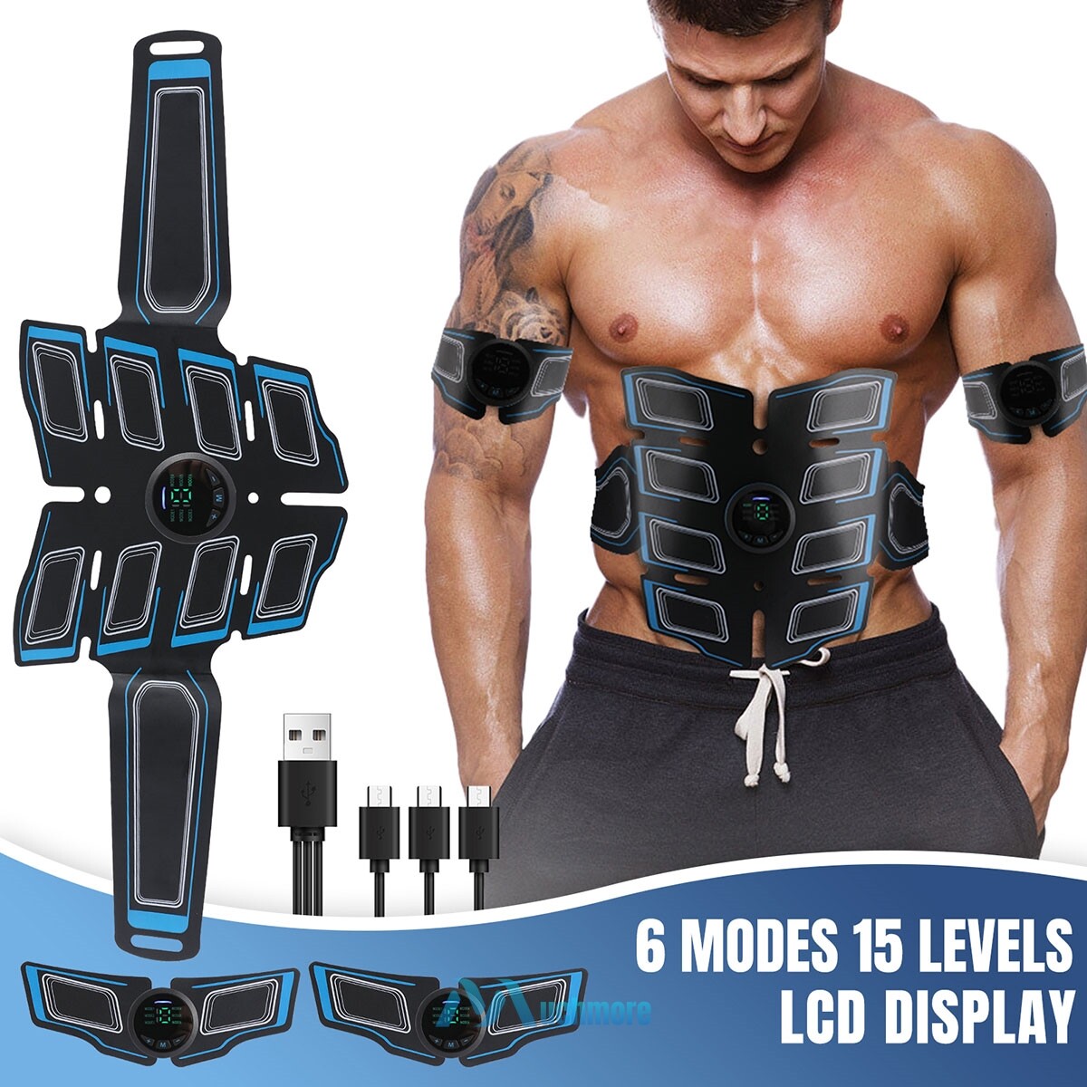 EMS Abdominal Muscle Core Arm Leg Toning Trainer Stimulator Flex Toner Tactical