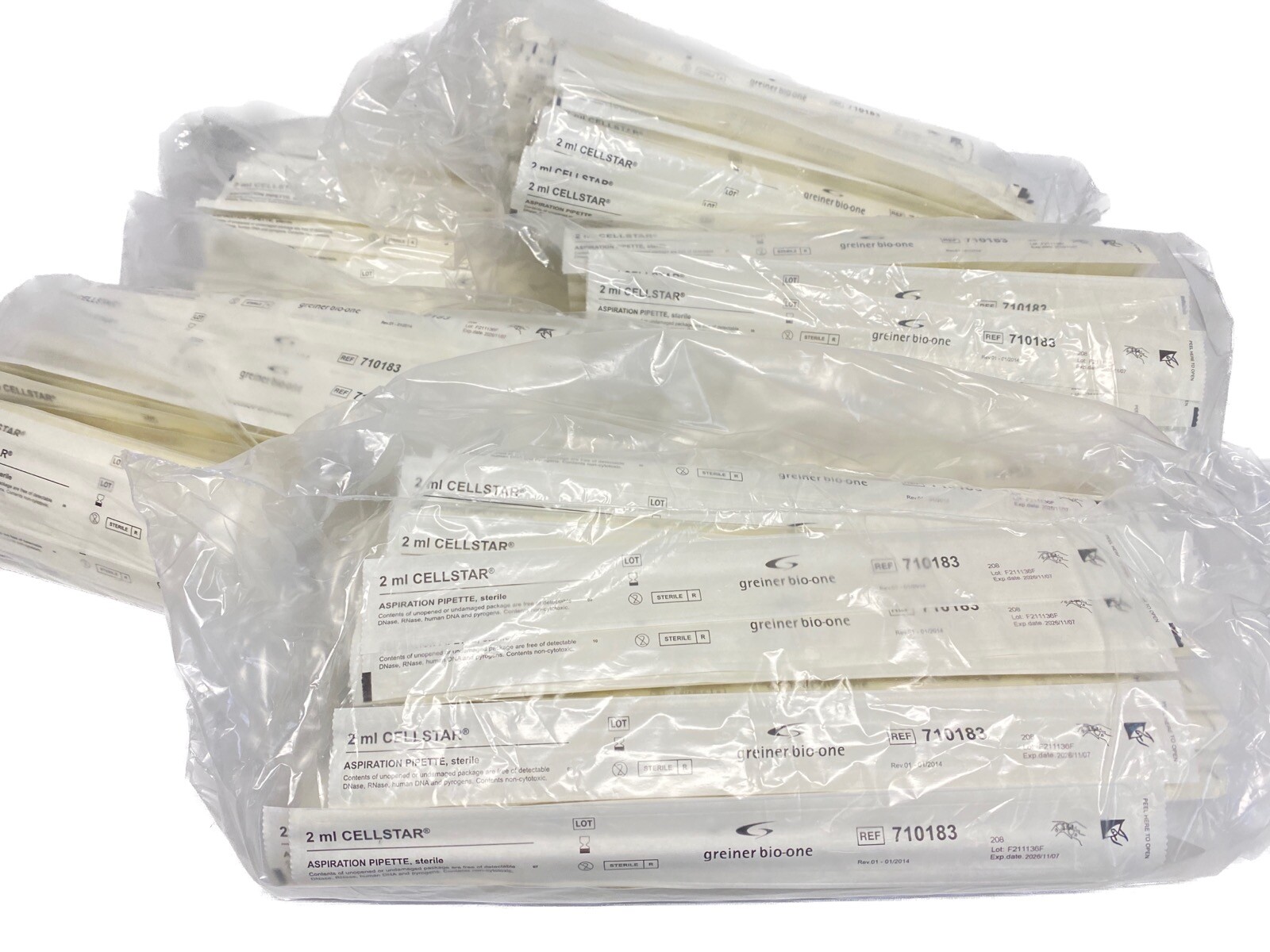(500/Pcs) GREINER Bio-One 2mL Polystyrene CellStar Aspirating Pipette 710183