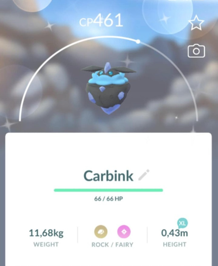 ✨ Shiny Carbink ✨  P T C - 80k stardust -  Description