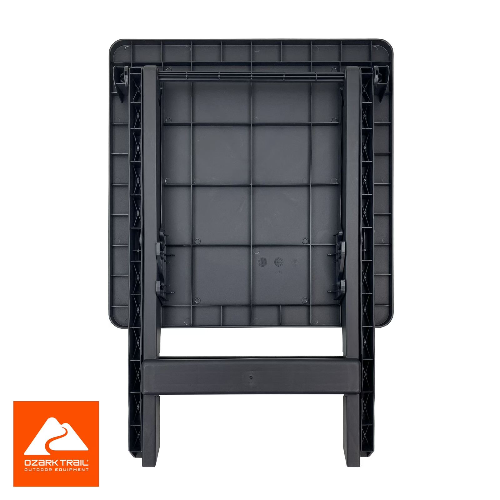 Ozark Trail 19-inch Plastic Folding Camp Side Table, Gray Wood Grain