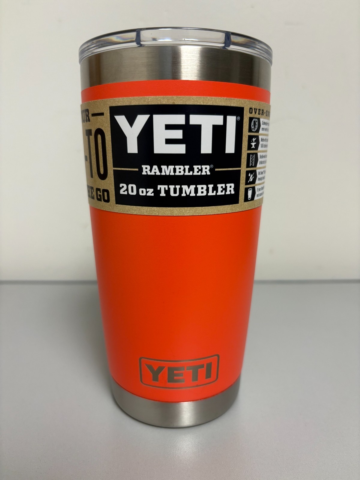 Papaya Orange YETI® 20 Ounce RAMBLER® - Authentic - Mag Lid