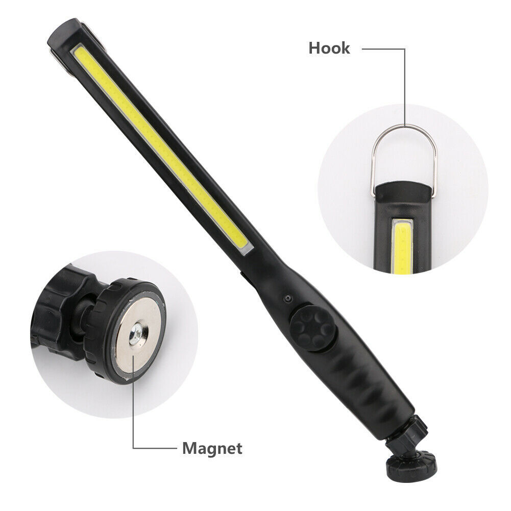 2PCS Ultra Thin COB LED Work Light Mechanic Flashlight Magnetic Base+USB Cable