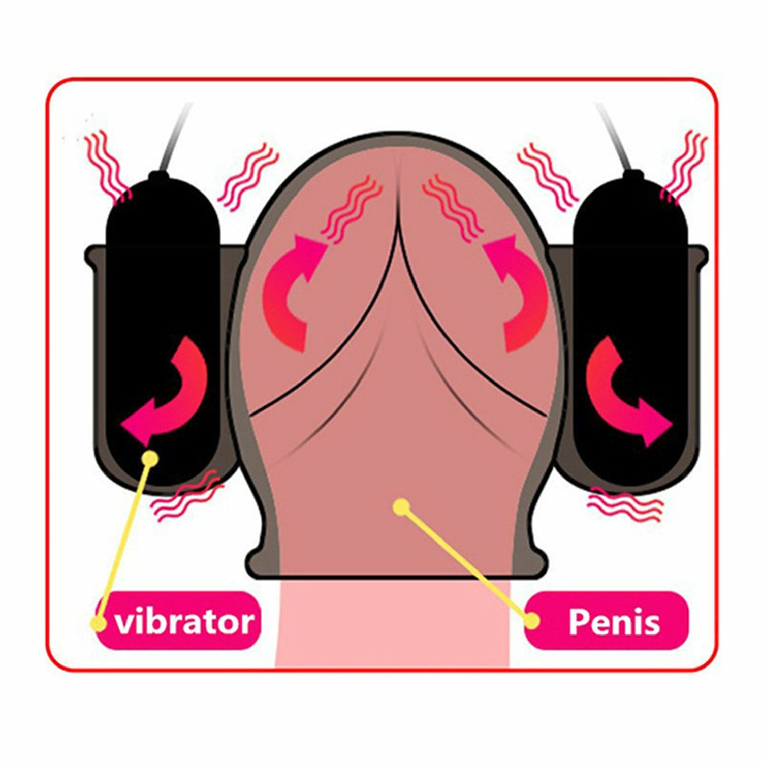 Men Penis Massager 2 Caps Vibrator Long time glans training device Trainer Glans