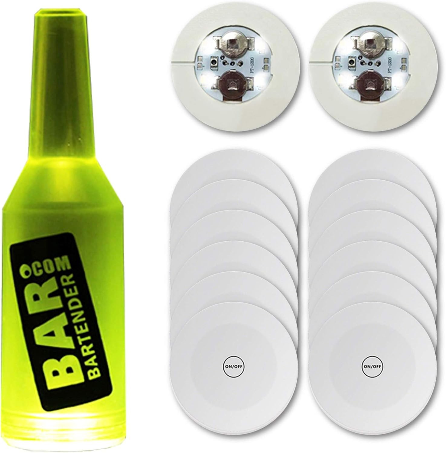 12Pcs LED Coaster LED Sticker Lights LED Bottle Lights Cup Holder Lights Wine