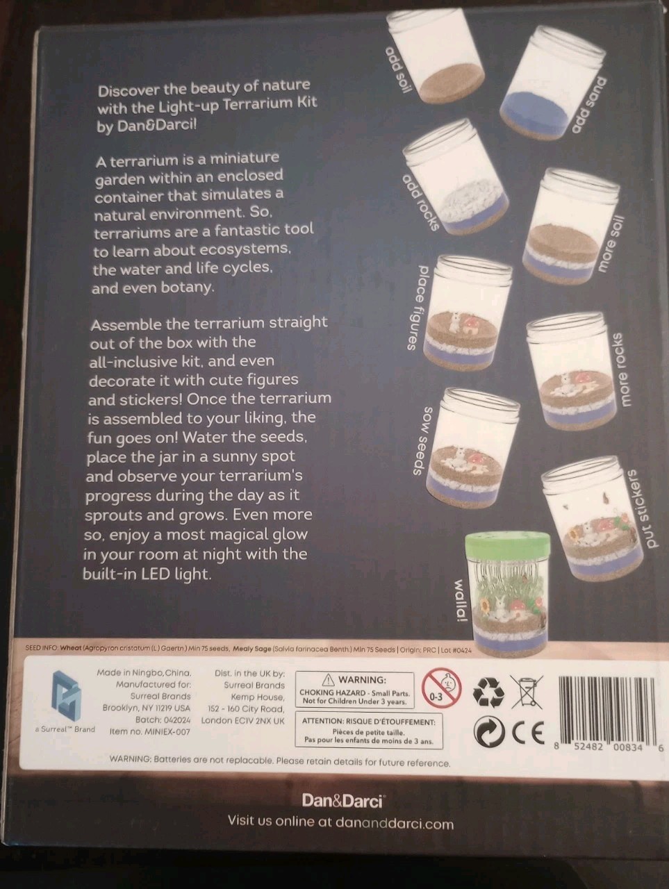 Dan&Darci Light-up Terrarium Kit ( open box )