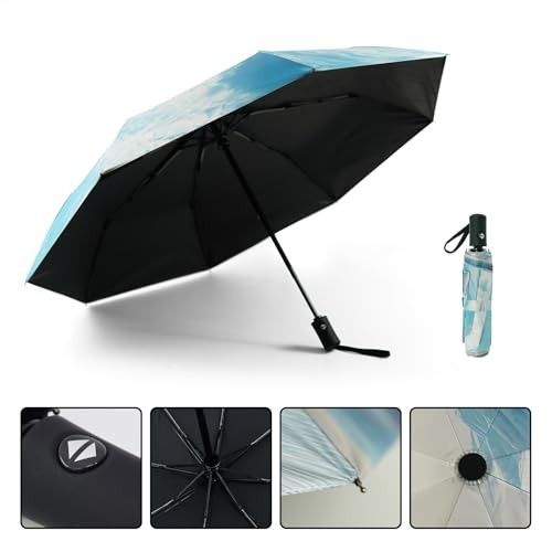 SY Compact Travel Umbrella Windproof Auto Open 8-Rib