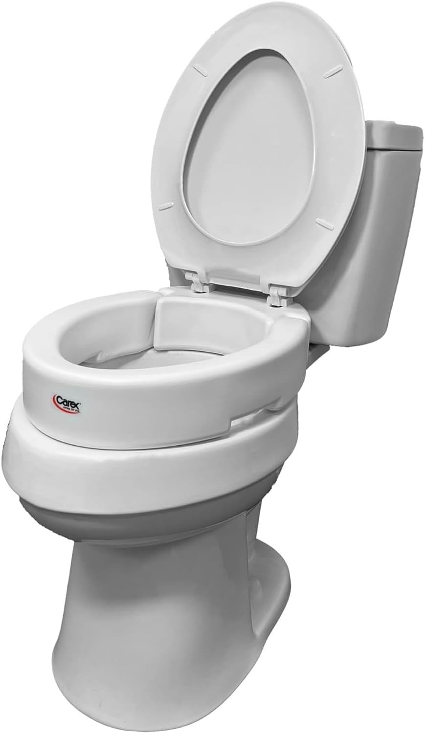 Carex B307 Toilet Seat Elevator for Standard *ELONGATED* Seats 3.5" Raise 18z
