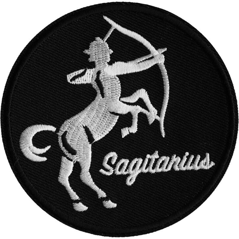 Embroidered Patch (Iron-On or Sew-On), Sagittarius Zodiac Sign Patch, 3" x 3"