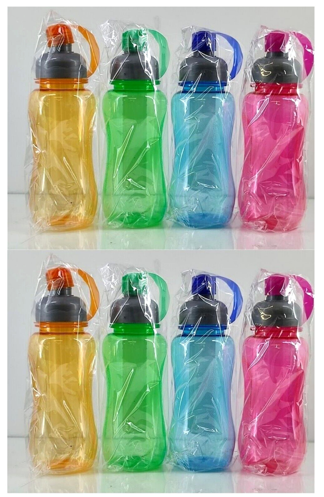 8 Homesmart 20oz  Assorted Color Water Drinking Bottle Plastic W/ Freezing Tubes