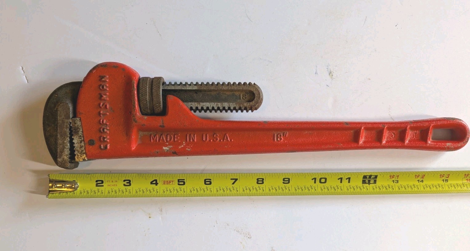 Sears Craftsman 18 ” Heavy Duty Pipe Wrench Tool 51658  Made In USA