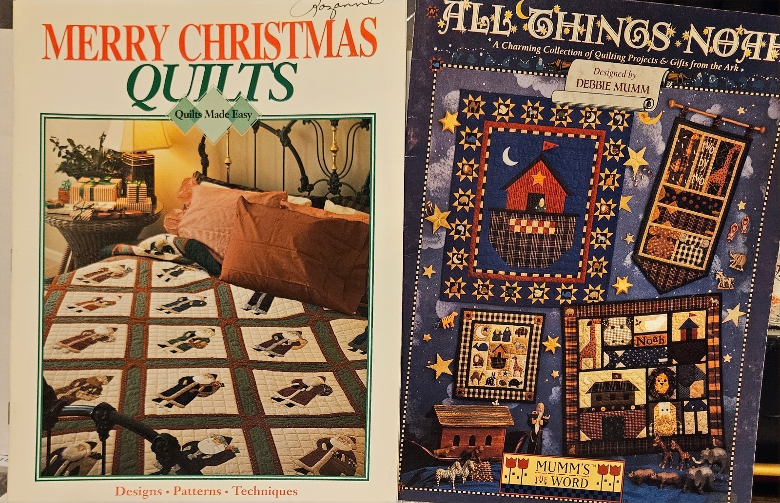 2 quilt books All Things Noah Mumms the Word & Merry Christmas Quilts