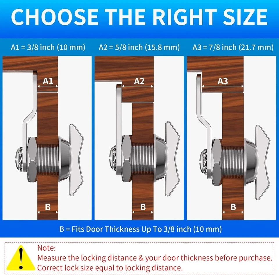 5/8 Inch Thumb Operated Offset Cam Lock 5Pcs Keyless Compartment Lock for RV