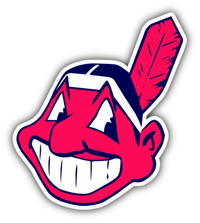 Cleveland Indians MLB Baseball Head Logo Car Bumper Sticker  - 3'', 5'' or 6''