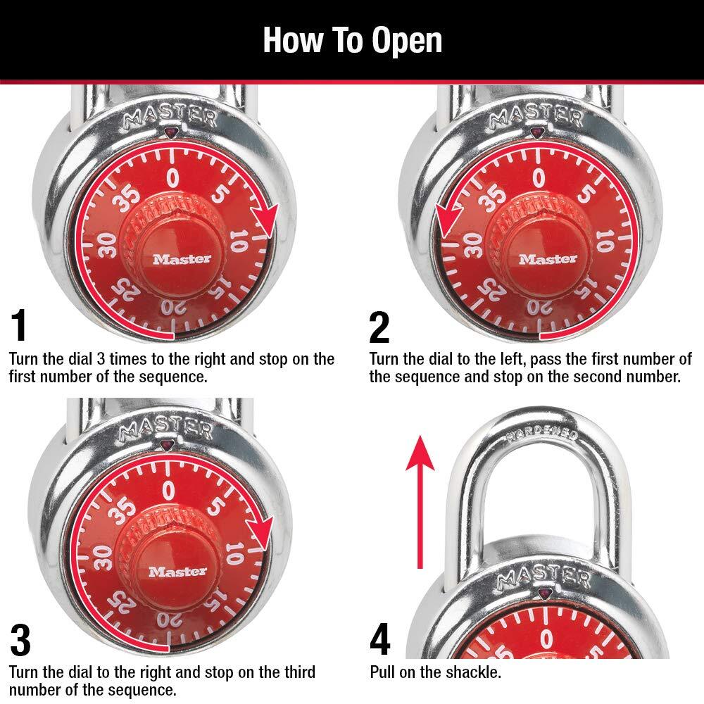 Master Lock 1505D Locker Lock Combination Padlock Durable Keyless Security