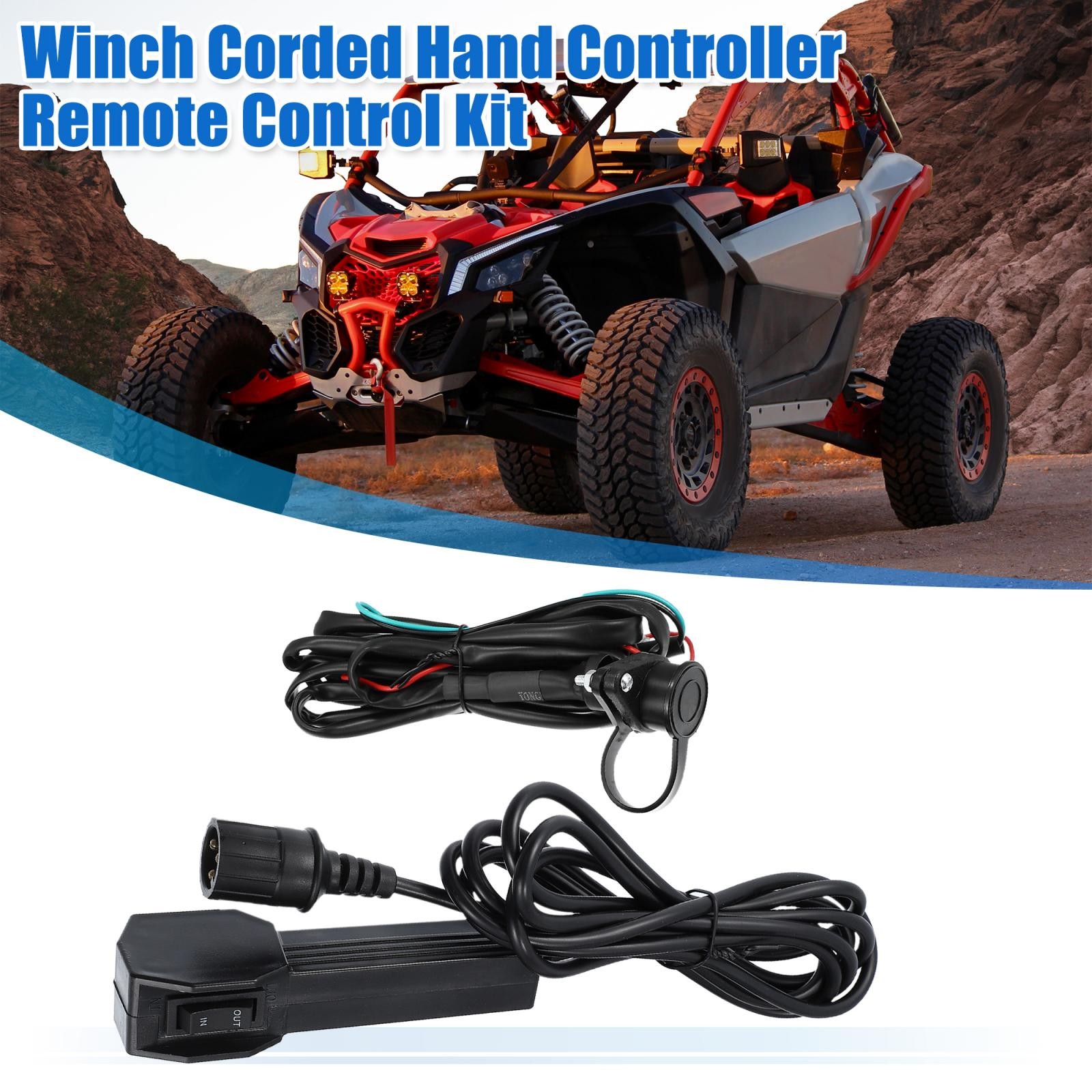 12V Winch Corded Hand Controller Remote Control Kit Rocker Switch for ATV UTV