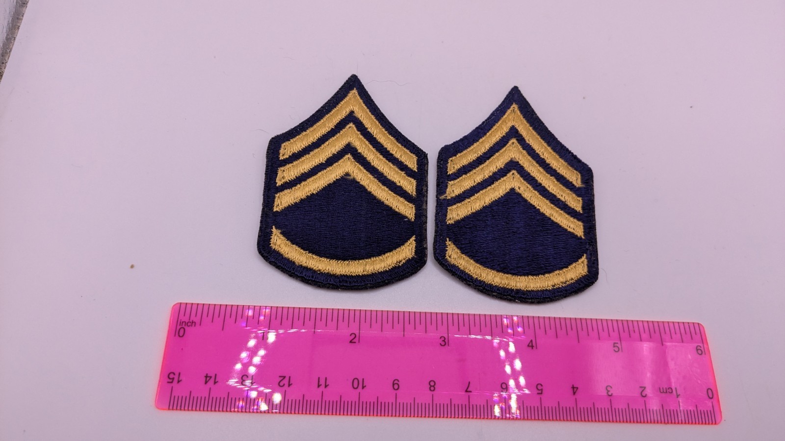 Army Chevron 1530: Non-Combat Sergeant, 2" - c.1948-51 Lot Of 2