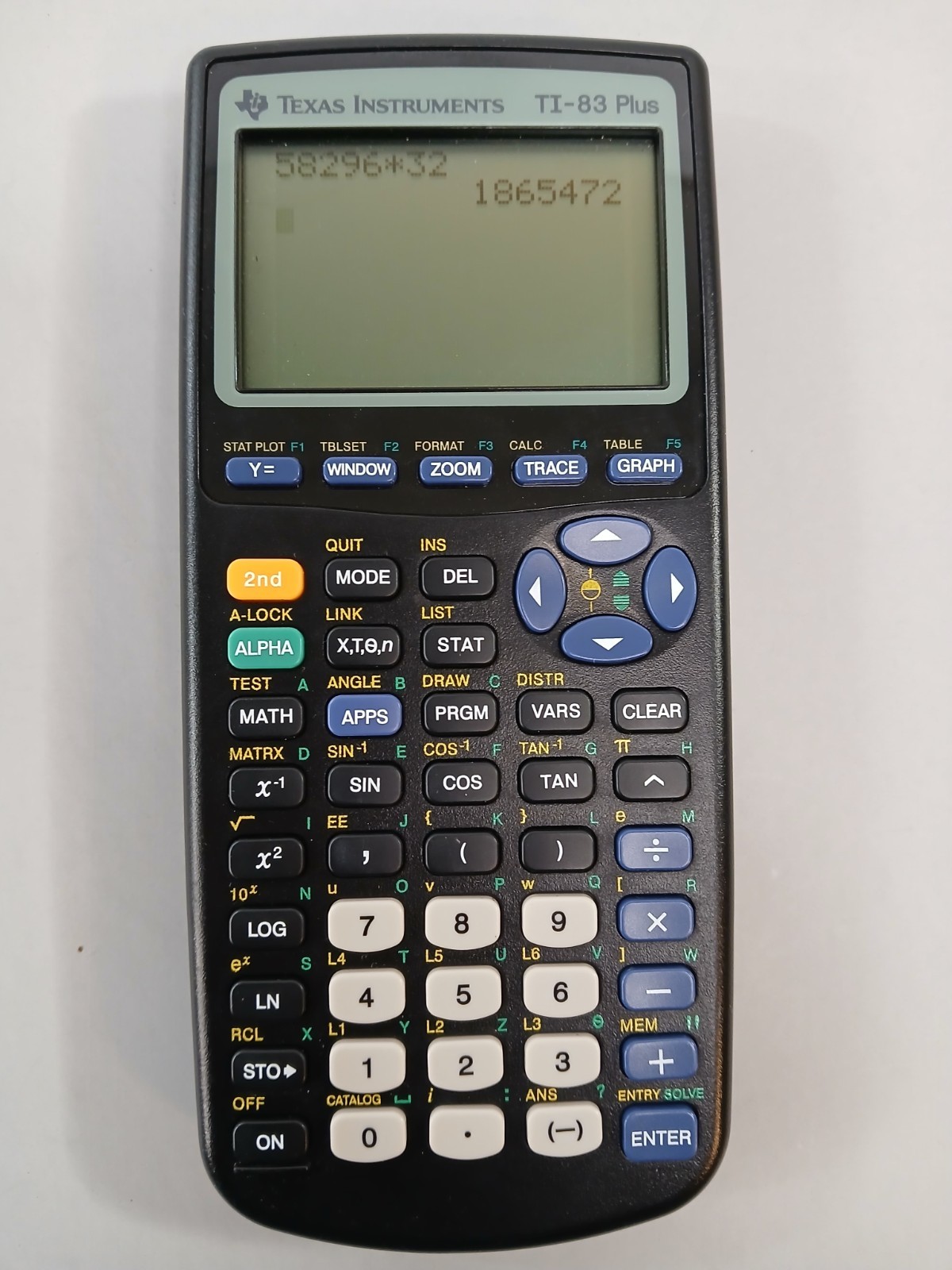 Texas Instruments TI-83 Plus Graphing Calculator With Cover Working