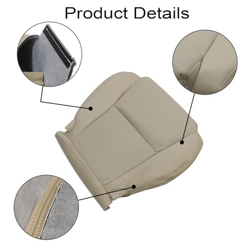 Driver Side Bottom Perforated Leather Seat Cover Compatible with Lexus Tan