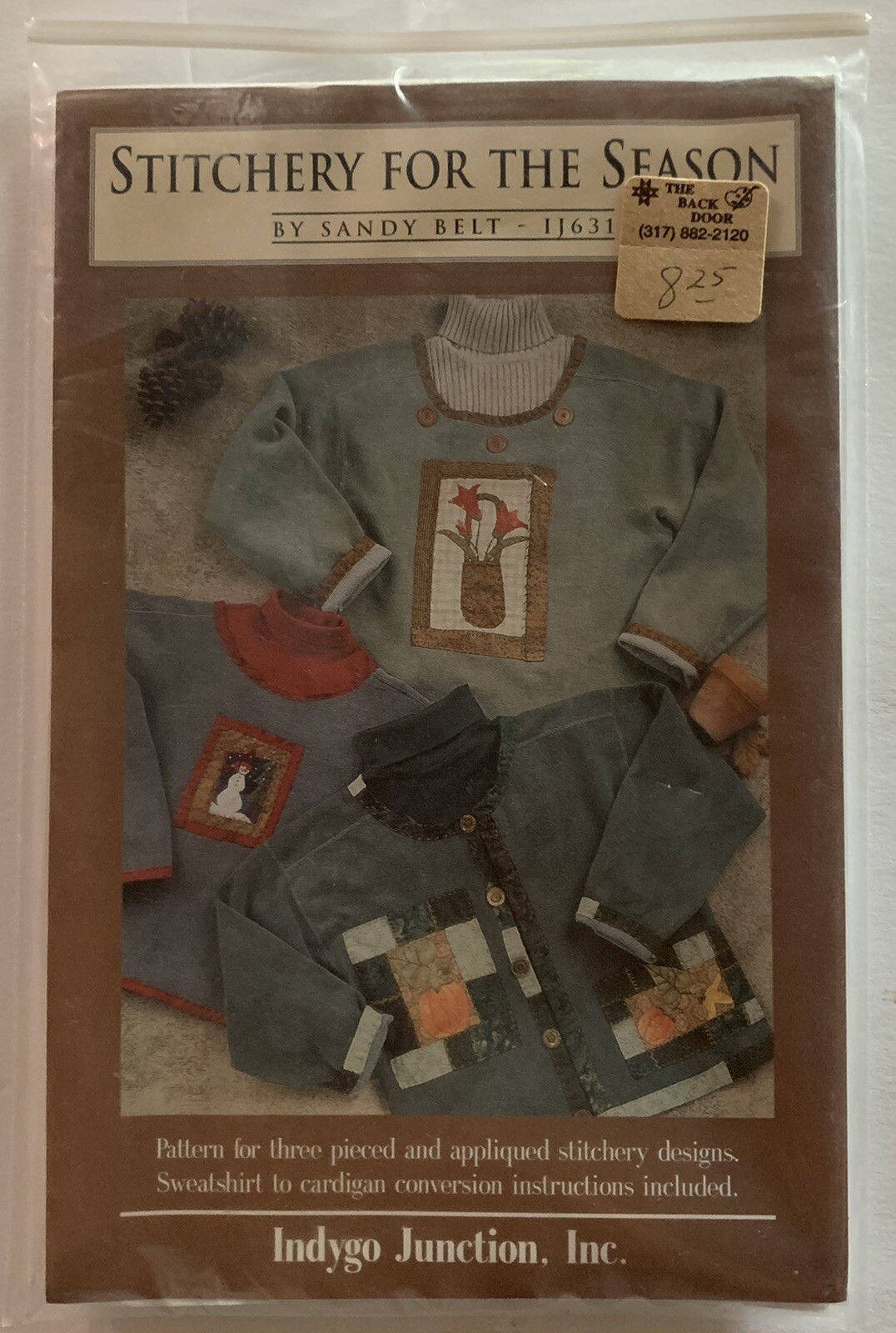 Indigo Junction IJ631 STITCHERY FOR THE SEASON Sweatshirt to Cardigan Conversion