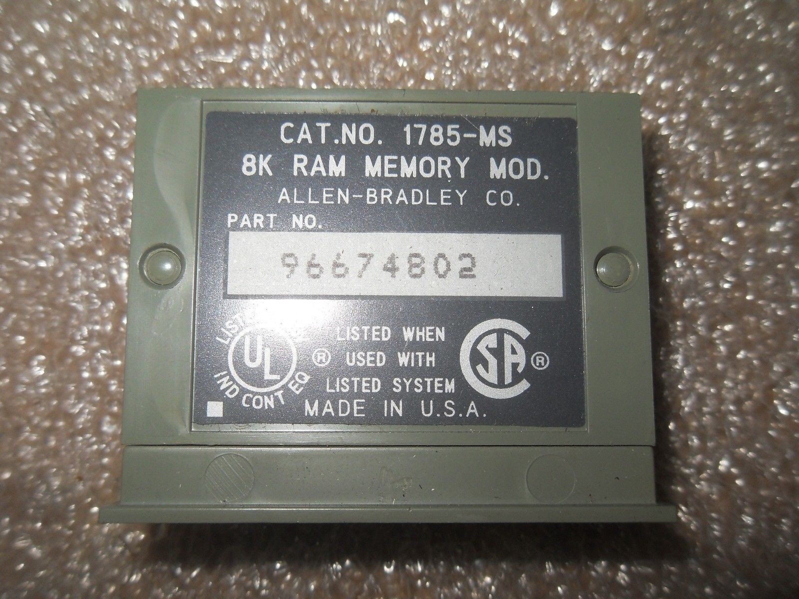 1 Allen-Bradley 1785-MS 96674802 8K RAM MEMORY MODULE