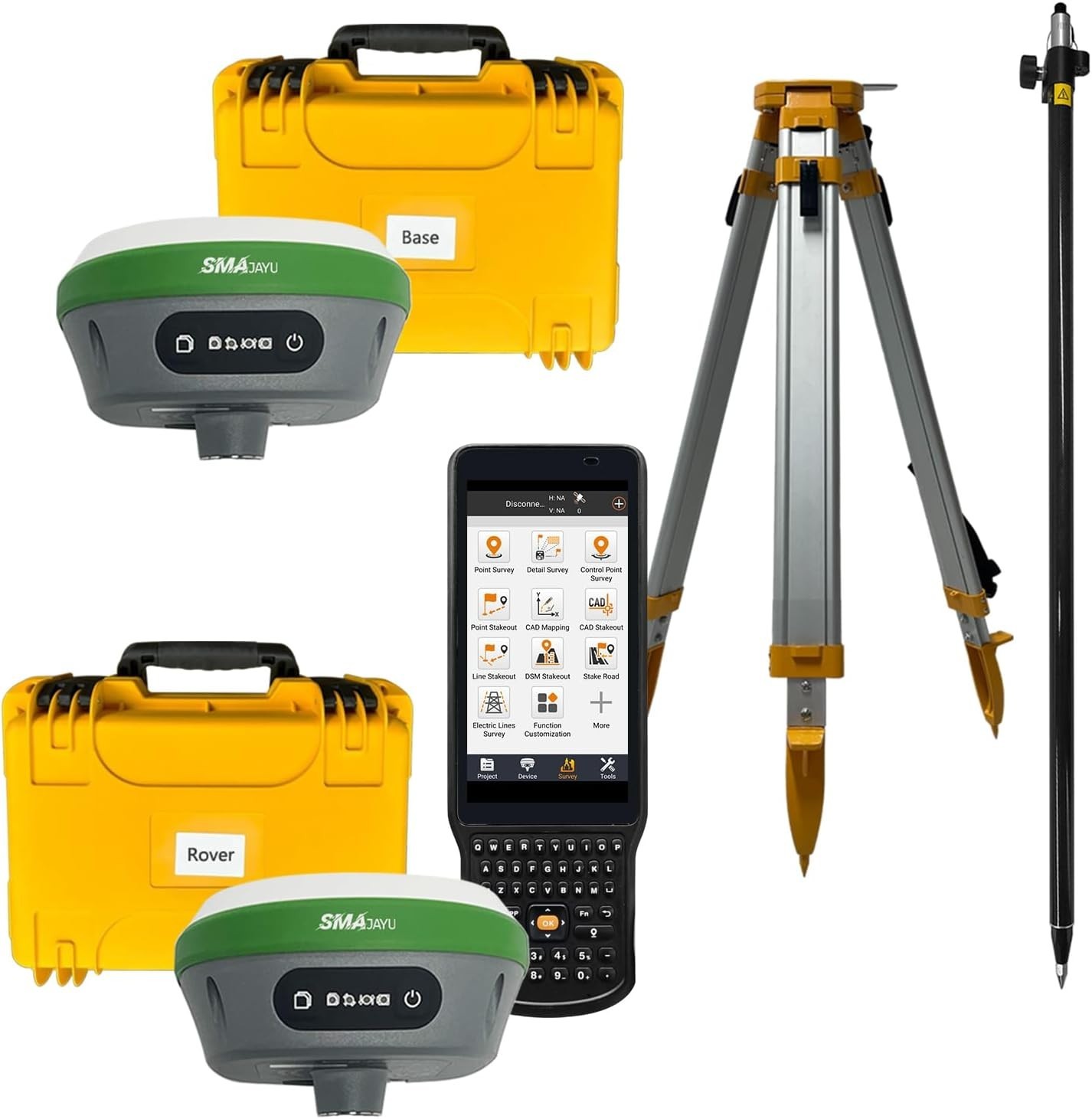 SMA26 RTK GPS GNSS Receiver Rover Base PPP Survey Collector Software Pole Tripod