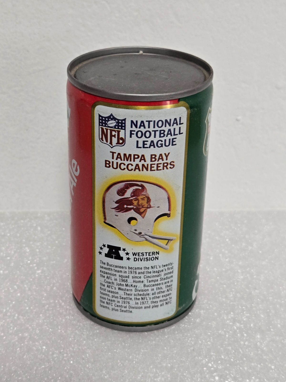 Vtg Canada Dry NFL Football Team Helmet Tampa Bay Buccaneers Steel Soda Pop Can
