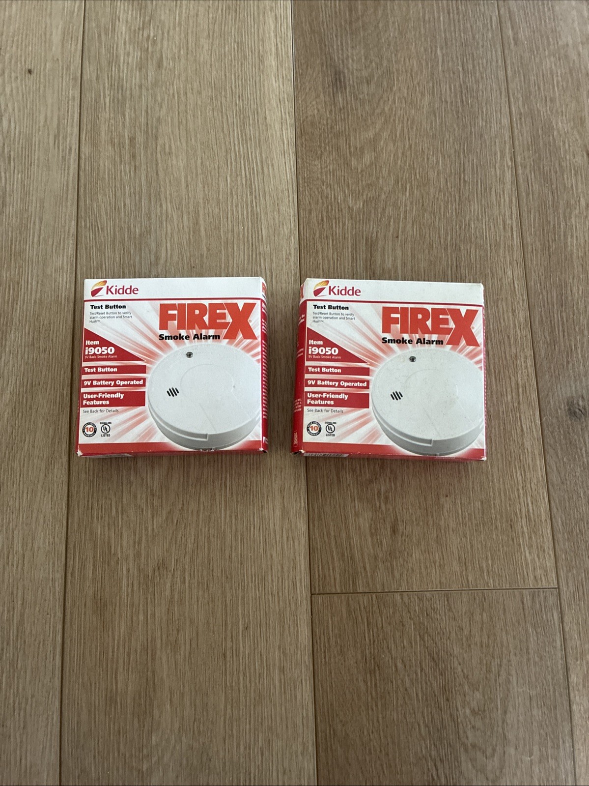 2X Kidde i9050 Smoke Detectors – Battery Operated, White, Easy Install- Open Box