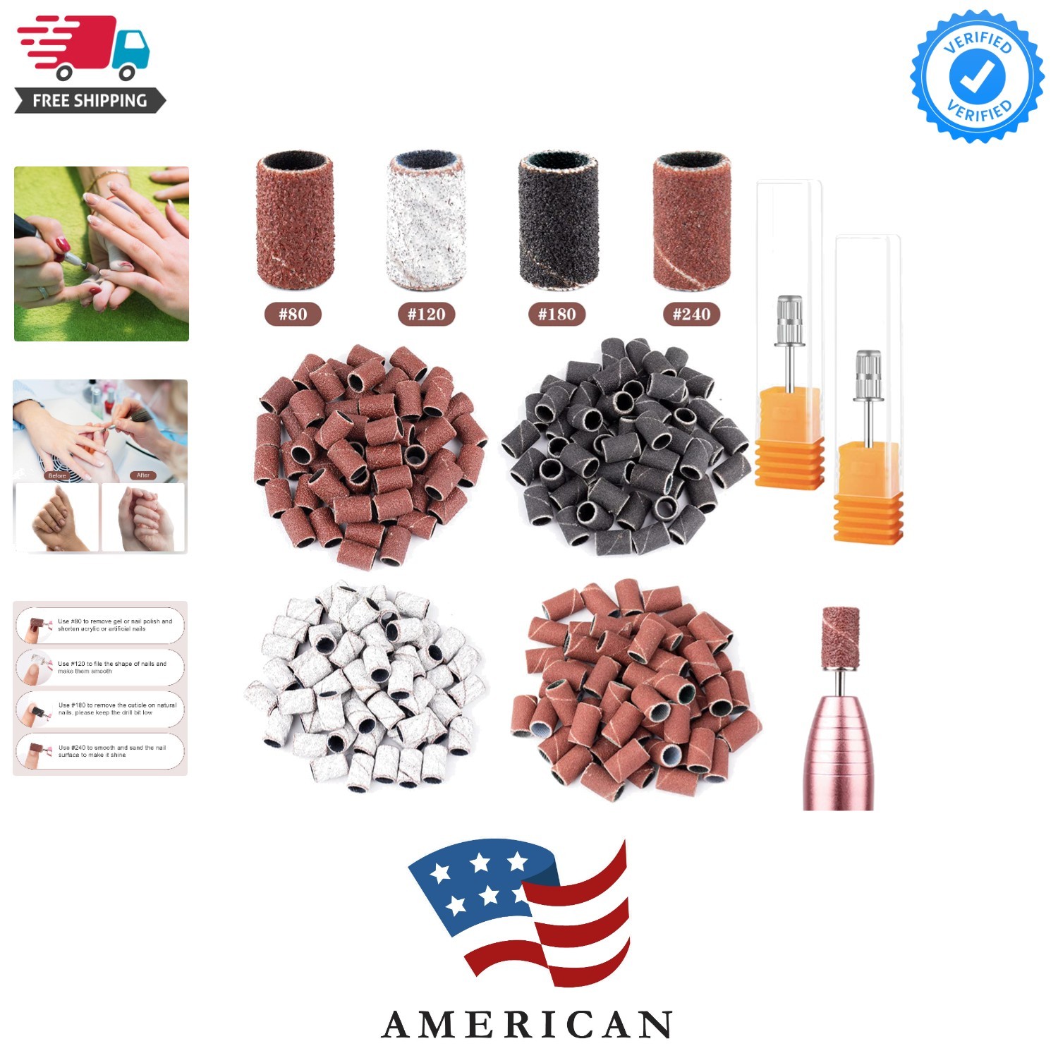 Sanding Bands for Nail Drill Portable Nail Strap Set 3 Color Coarse Fine Grit...