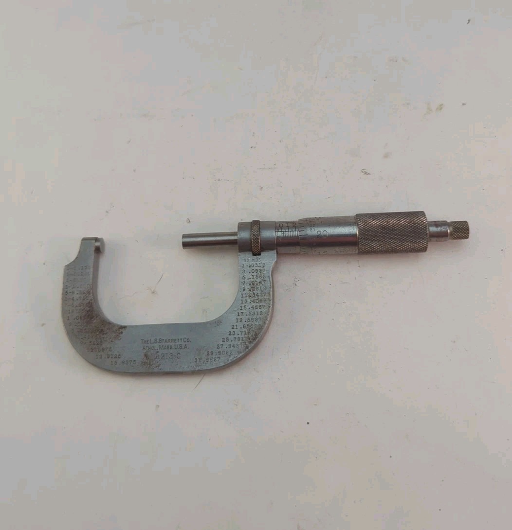 STARRETT TOOLS 1 - 2" INCH OUTSIDE MICROMETER 213-C - MADE IN USA