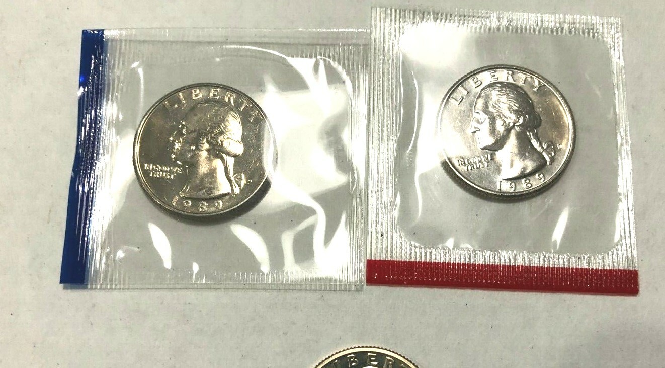 1989 P  D  Washington Quarter Choice Unc in Mint Cello