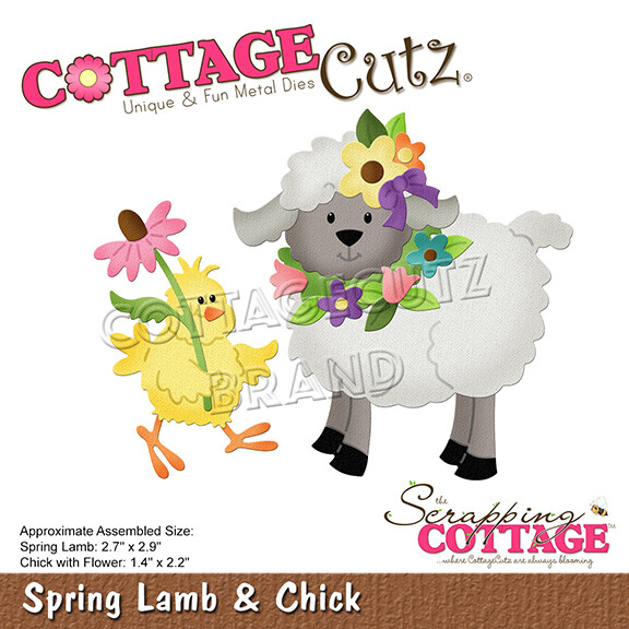 Cottage Cutz Steel Die  SPRING LAMB AND CHICK