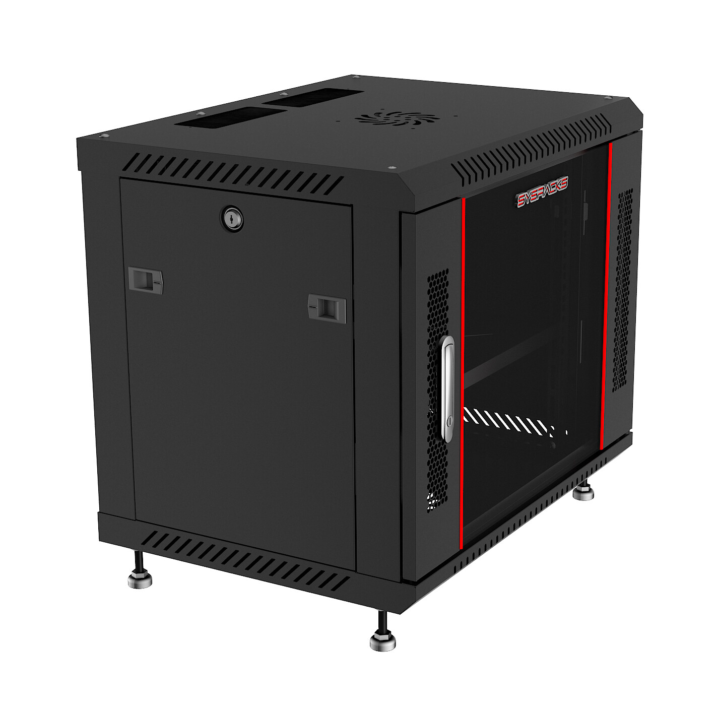6U Wall Mount Server Rack Network Cabinet Data AV 24-inch Depth Locking BLACK