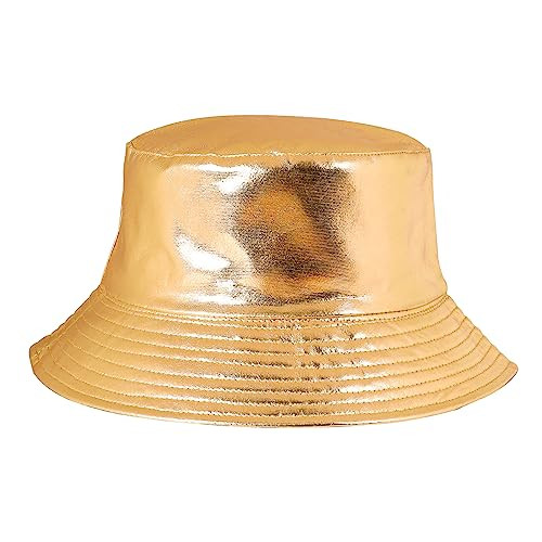 Unisex Fashionable Wild Camping Bucket Hat Sun Protection 0-5 3/8 Gold