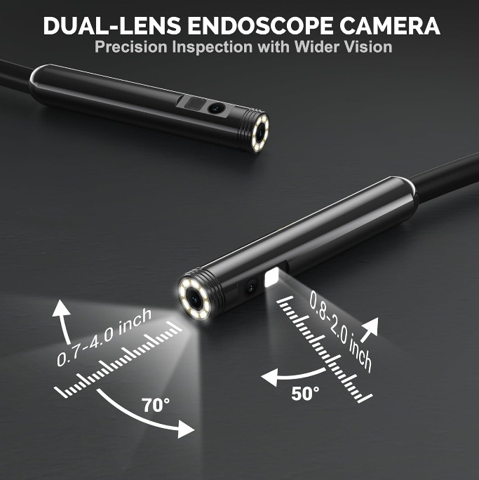 Endoscope Borescope 8mm Inspection Snake Camera For iPhone Android iOS New USA
