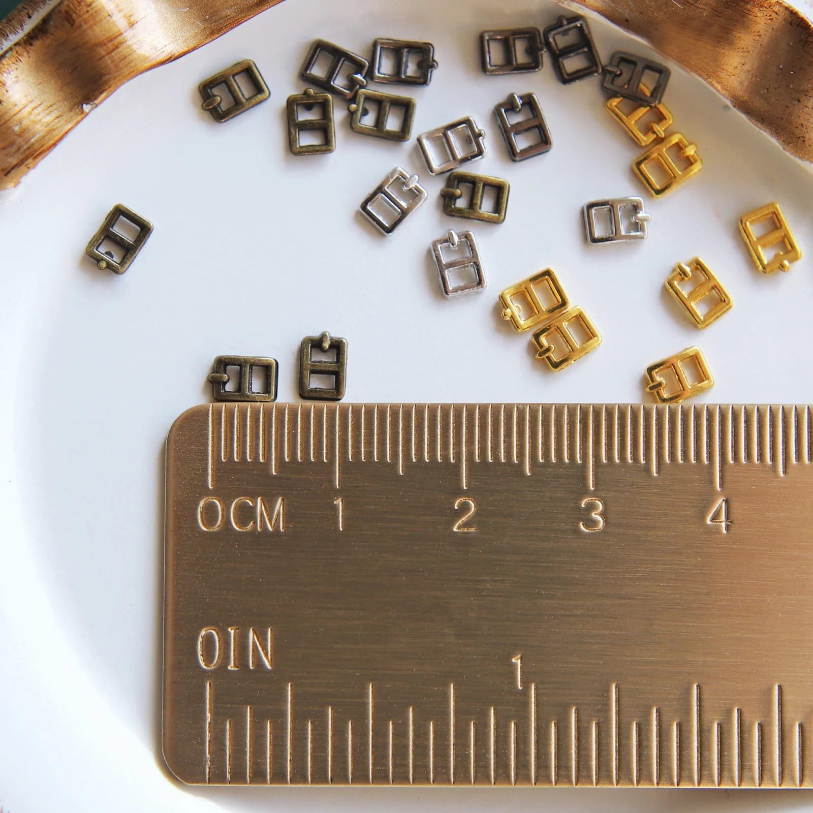 20 Pcs 2mm 0.08 Inch Inner Diameter Super Tiny Buckles Doll Clothes Sewing