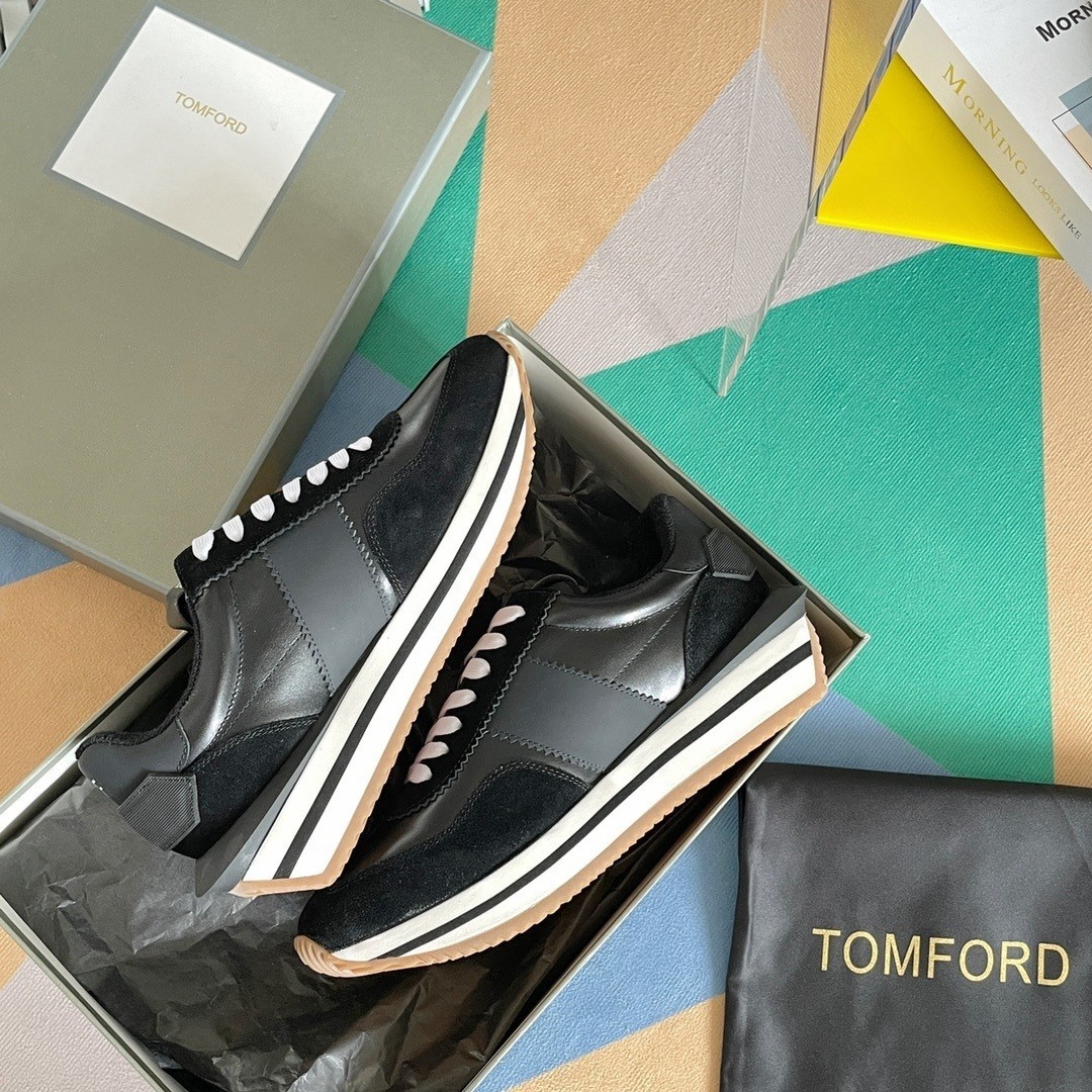 Men's brand-new TOMFORD black fashionable trend shoes