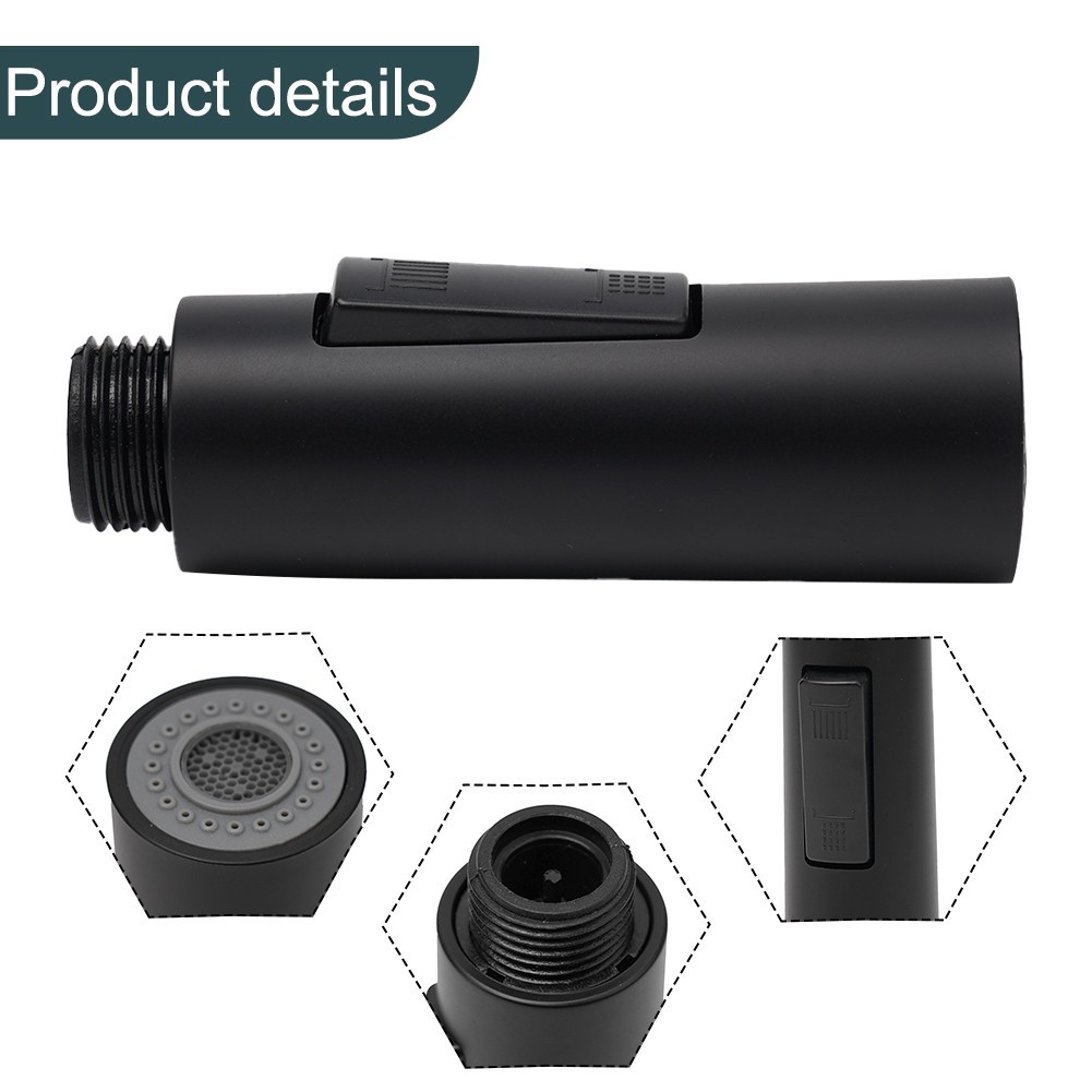 Pull Out Spray Shower Head Setting Kitchen Spare Replacement Tap Sprayer Black