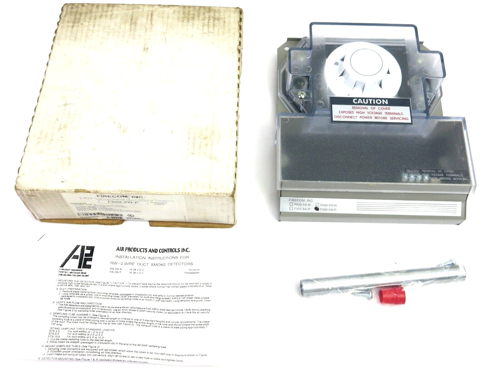 FIRECOM F600-2W-P 2-WIRE CONVENTIONAL DUCT SMOKE DETECTOR
