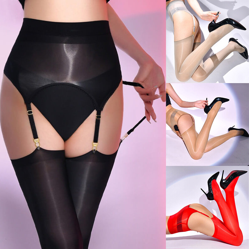 Sexy Women Lady 8D Oil Glossy Shiny Garter Stockings Hollow Out Vintage Tights