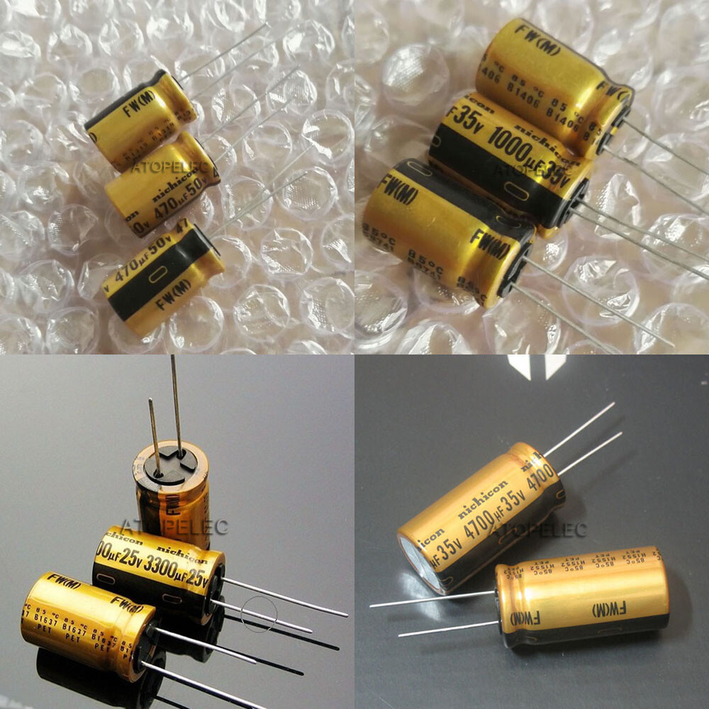 4pcs Nichicon FW Series Hi-Fi Audio Electrolytic Capacitors 470uF-4700uF 25-50V