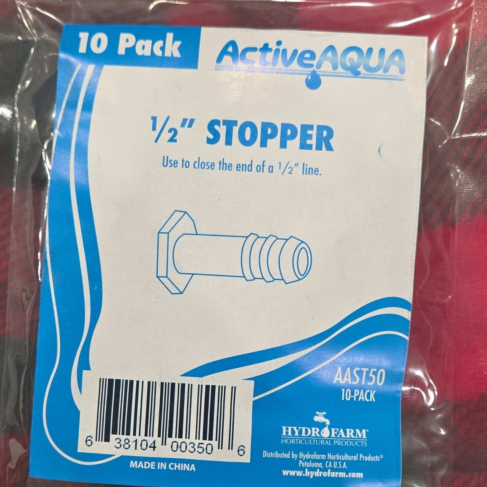 Active Aqua 1/2" Irrigation Line Stoppers Accessories 10 Pack MPN AAST50
