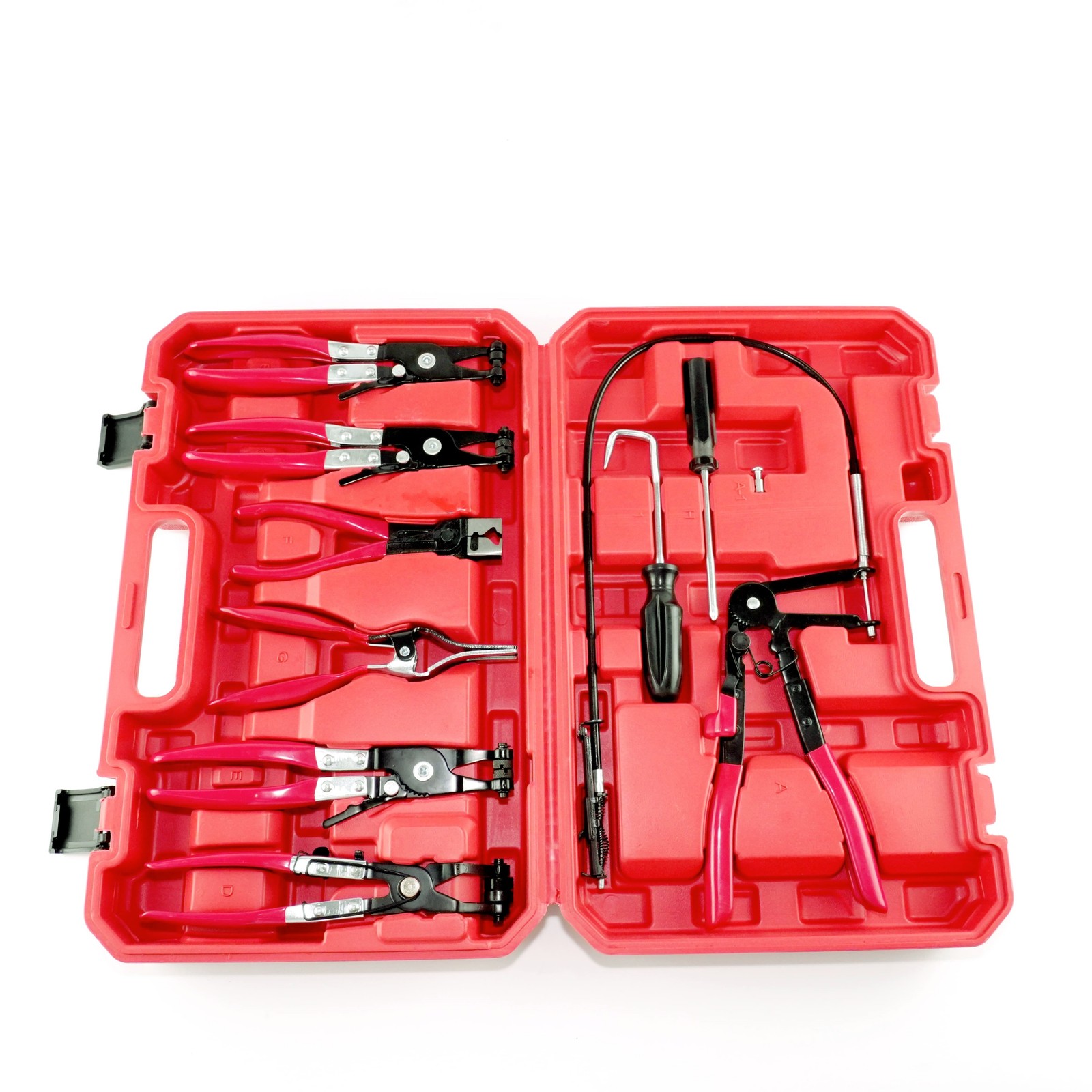 10Pcs Flexible Wire Hose Clamp Remover Pliers Fuel Water Oil Hose Repair Kit