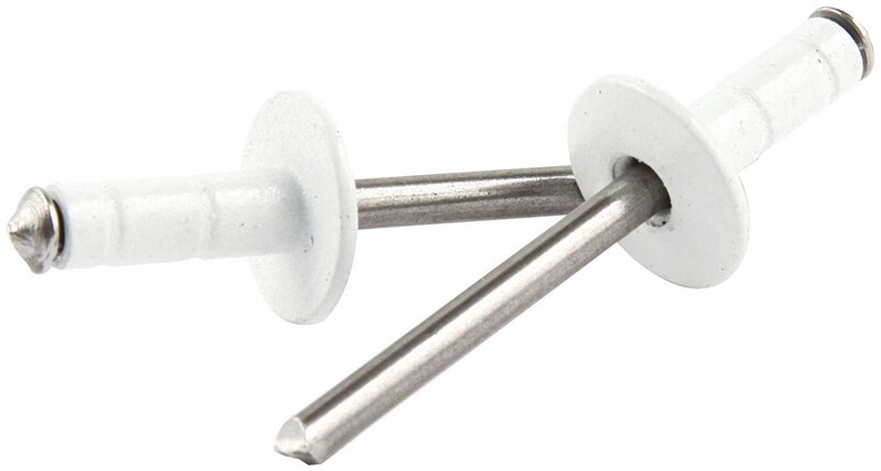 Edge Performance White 3/16" Medium Head Multi Grip Aluminum, Steel Mandrel P...