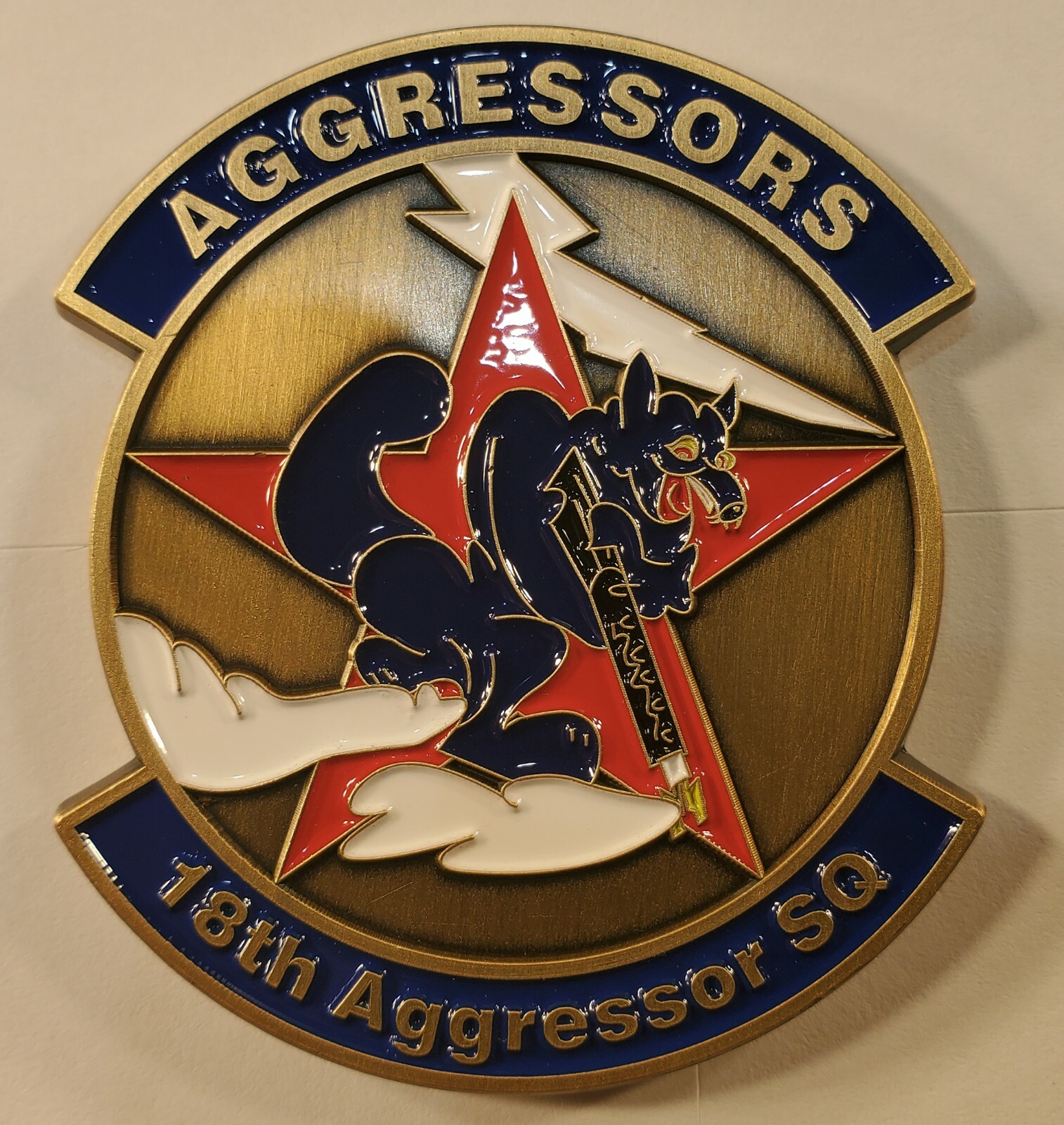 US Air Force 18th Aggressor Squadron F16  Commemorative Challenge Coin. 2" I 158