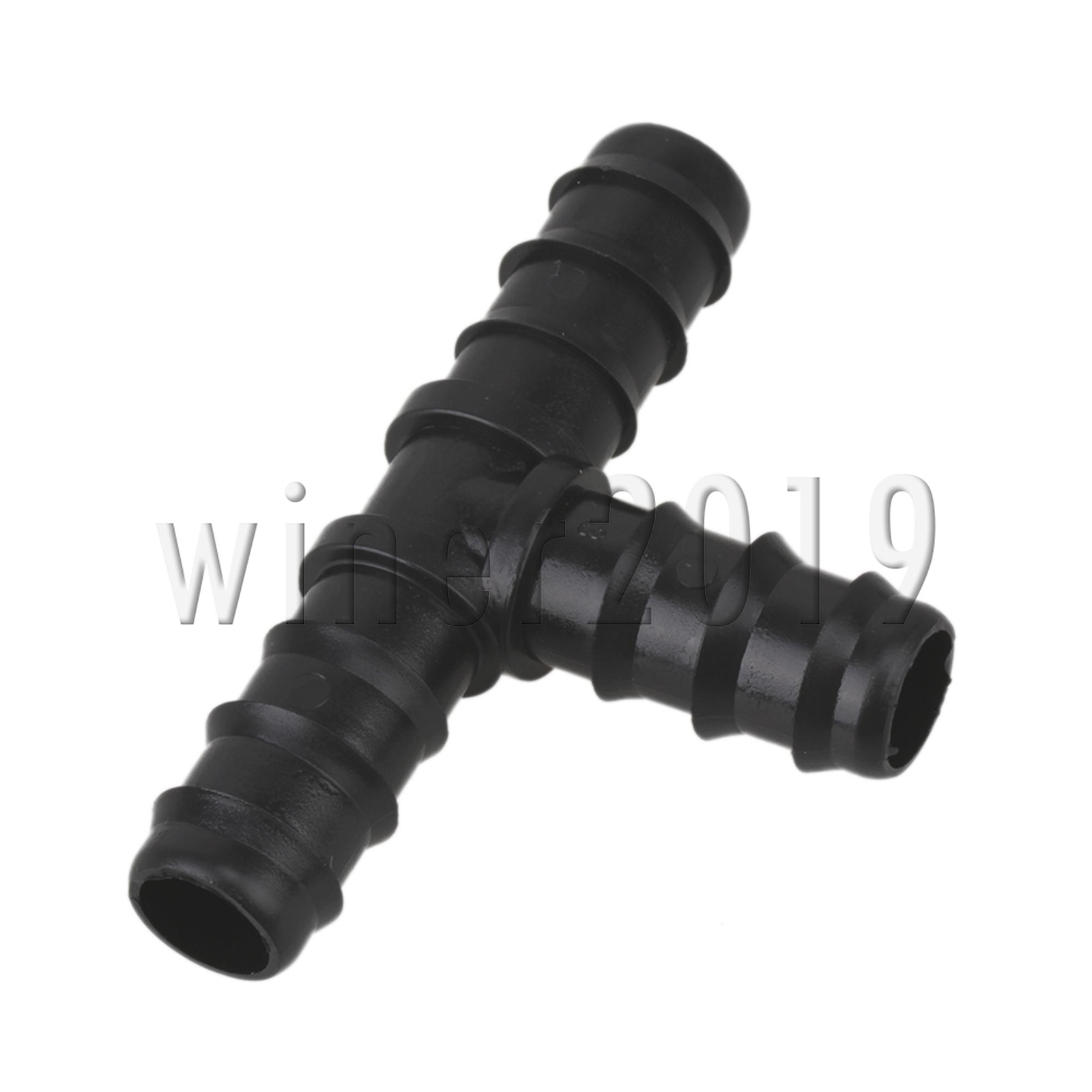 Hose Joiner Black Plastic PE16 15.5mm Dia Barbed T Piece Connector Pipe Fitting
